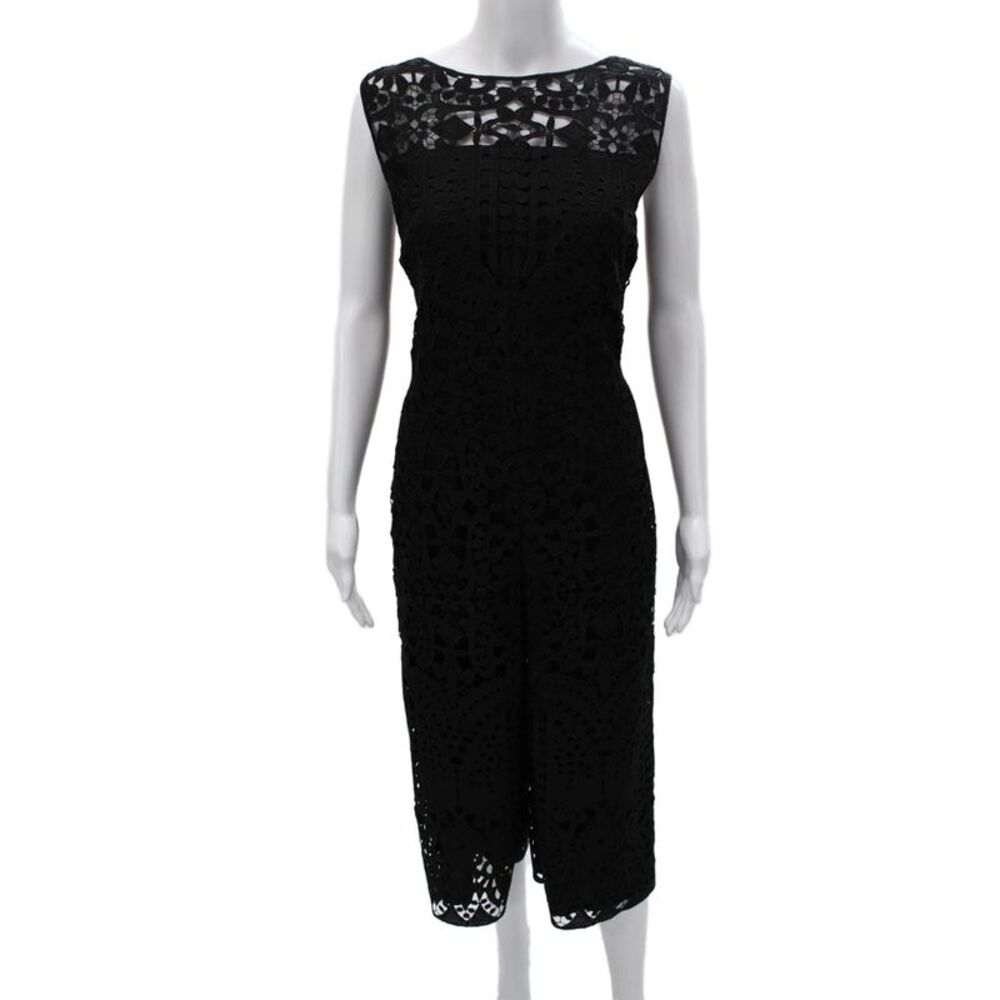 St. John Women Floral Boat Neck Sleeveless Polyester Jumpsuit Size 8